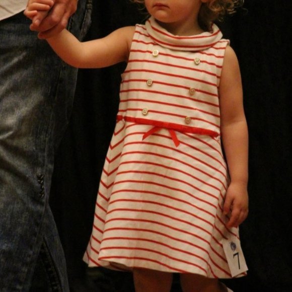 Janie and Jack Sailor Nautical Dress Red White 3T - Picture 2 of 6